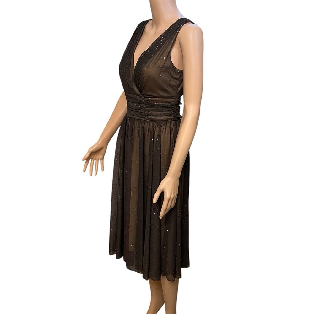 Connected Apparel Glitter Sequin Midi Dress 6 Cocktail Party Y2K Whimsigoth - Picture 3 of 10